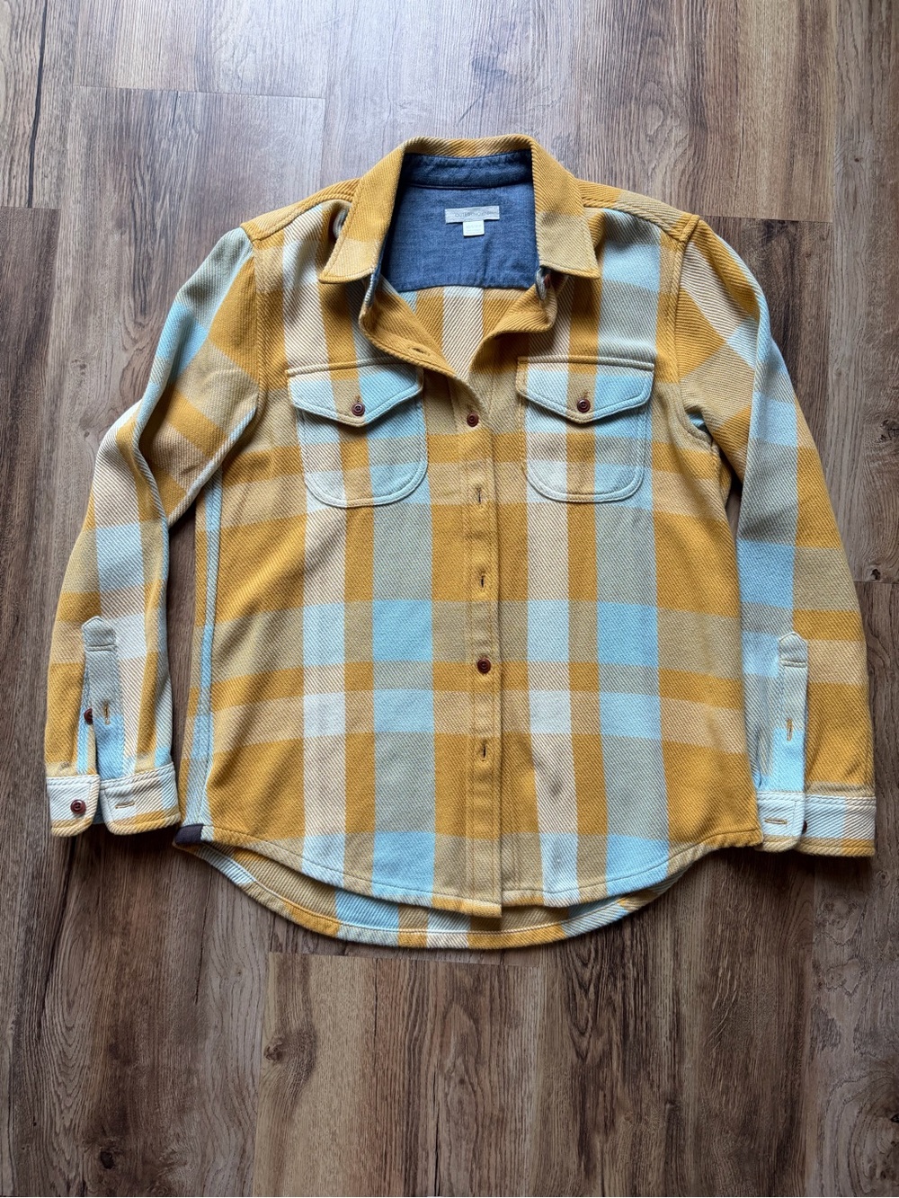 Outerknown Yellow Plaid Blanket Shirt